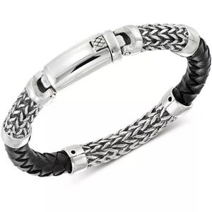 LEGACY for MEN by Simone I. Smith
Black Leather Bracelet in Stainless Steel
